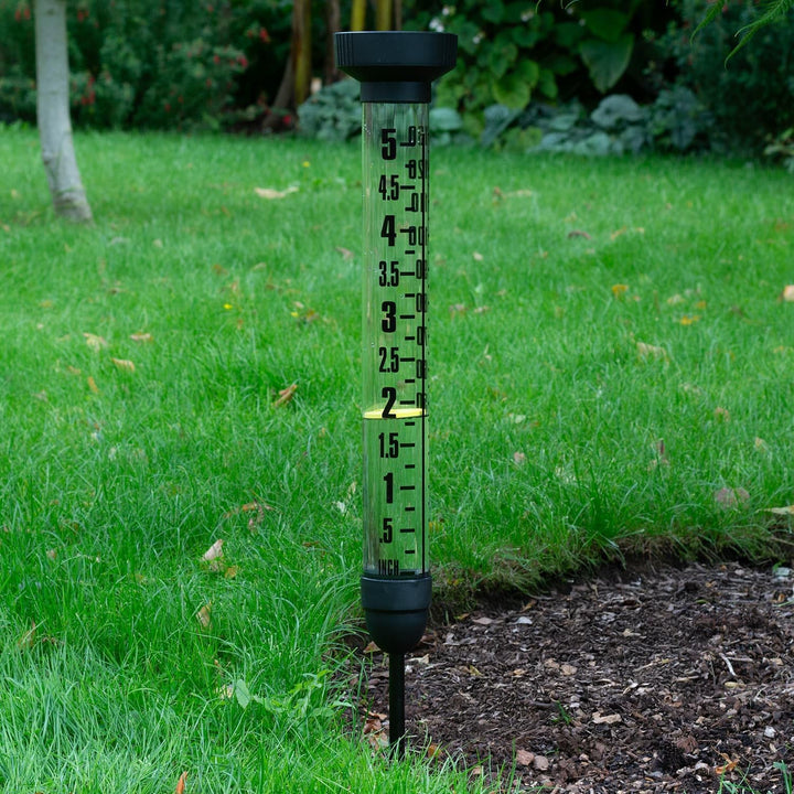 CKB LTD Regenmesser mit Erdspiess für den Aussenbereich, Regenmessung, Wasserzähler, Dual-Skala mit
