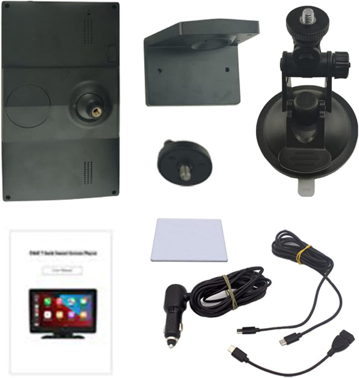 WEPARTICULAR Kabelloser Apple Carplayer Android Auto Monitor, 7-Zoll-Full-HD-Touchscreen, tragbarer