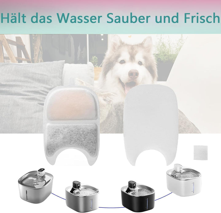 12er Set Katzenbrunnen Filter Aktivkohle Ersatzfilter Geeignet für Feelneedy 4L Katzen Trinkbrunnen