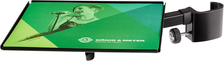 K&M 12152 Mausablage Schwarz aus Stahl - nachrüstbare Auflage mit Mousepad - klappbar - ideal für Pr