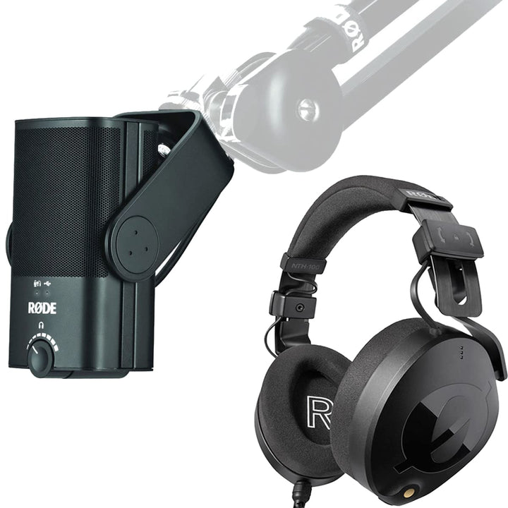 Rode NT-USB Mini Kondensator-Mikrofon + NTH-100 Studio-Kopfhörer + keepdrum Mikrofasertuch