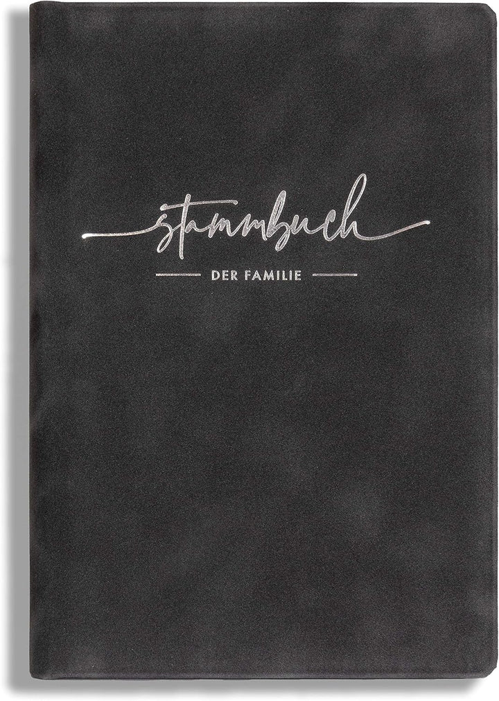 Stammbuch Grise Grau Trauung Samt Hochzeit mit Einleger Stammbuch der Familie