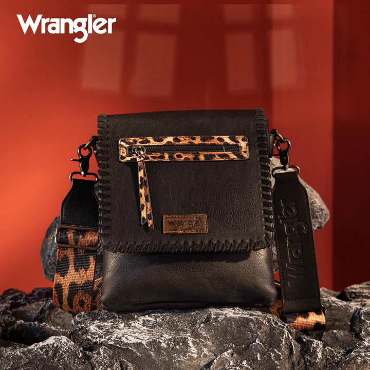 Wrangler Crossbody Taschen für Frauen Western Woven Satchel Geldbörse mit Gitarrengurt Musterreiches