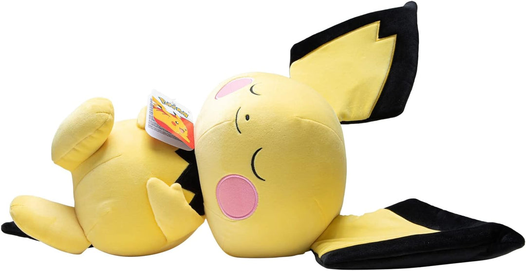 Pokémon PKW3113 - 45cm Schlafendes Plüsch - Pichu, offizielles Pokémon Plüsch, Pichu