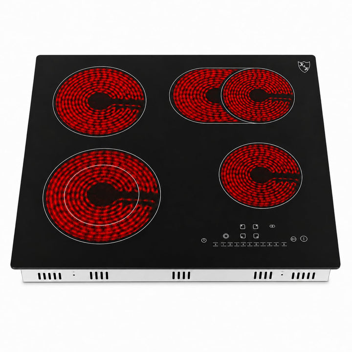K&H® 4 Zonen Glaskeramikkochfeld 59cm Elektro Autark Eingebaut NC-7206