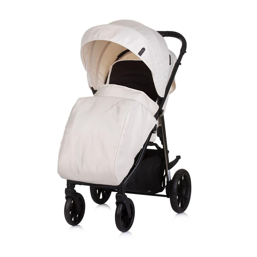 Chipolino Kinderwagen Buggy Insta, Fussabdeckung, Federung, Korb, Gurt, klappbar beige, beige