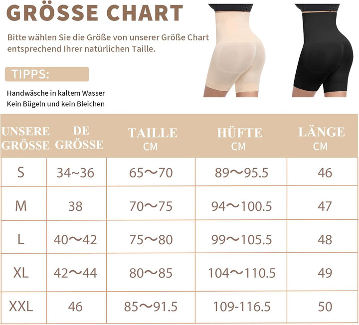 YARRCO Bauchweg Unterhose Damen Shapewear Miederhose Hohe Taille Miederpants Body Shaper Kurze Leggi