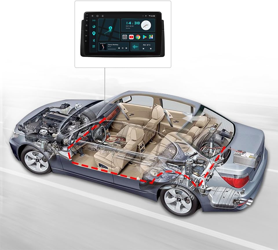 Eonon 5,5 m Verlängerungskabel Autoradio (Q50PRO, Q50SE, E46A12S, E46A12, Q49PRO, Q49SE, E39A12S, E3