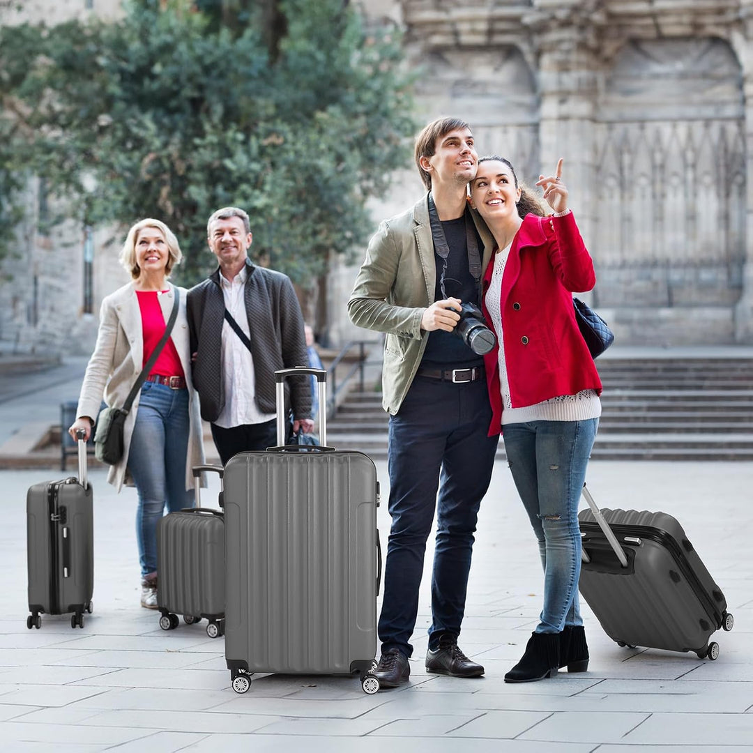 LALAHO Kofferset 3/4/5 teilig, Reisekoffer Set mit Kosmetikkoffer, Hartschalen Koffer Set aus ABS, G