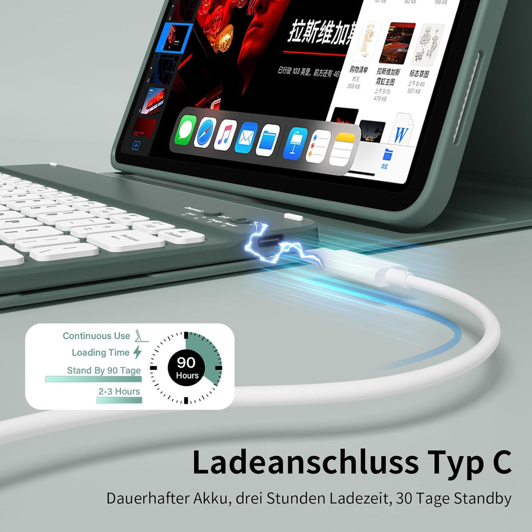 Tastatur Hülle für iPad Air 11 Zoll M3/M2 (2025/2024), iPad Air 5./4. Generation 2022/2020 10,9 Zoll