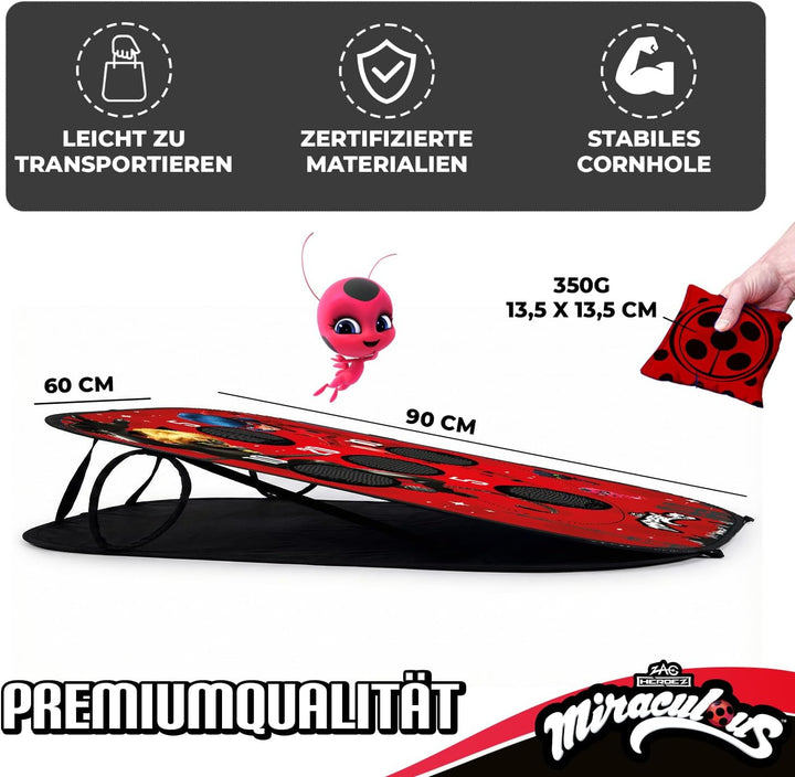 Offizielles Cornhole Spiel aus Holz – 90×60 cm – Premium Holzbretter – Komplettes Set mit 2 Boards +
