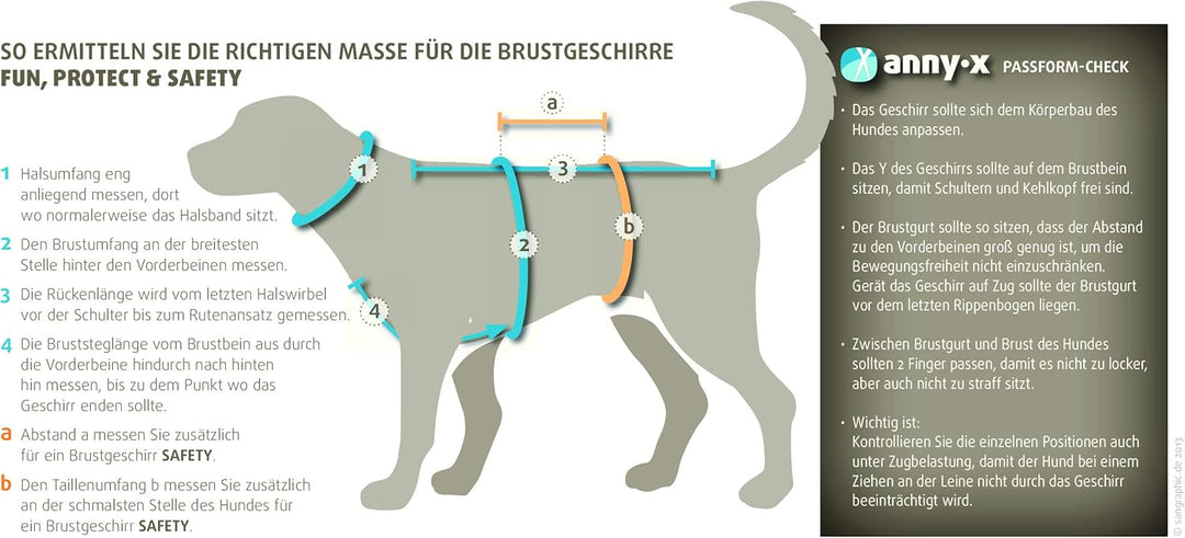 anny-x Brustgeschirr Fun schwarz blau - Gr. L