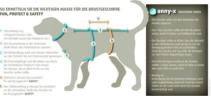 anny-x Brustgeschirr Fun schwarz blau - Gr. L