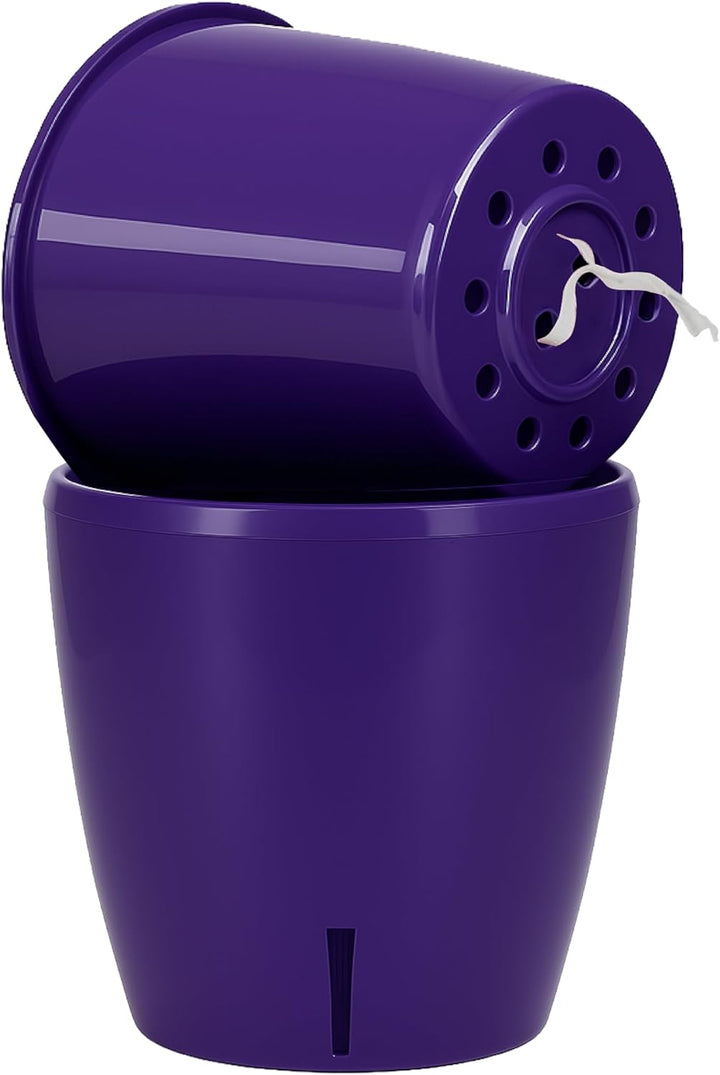 Santino 6er-Set Orchideentopf D 15cm. Selbstbewässernder Topf mit Dochtsystem und Wasserstandsanzeig