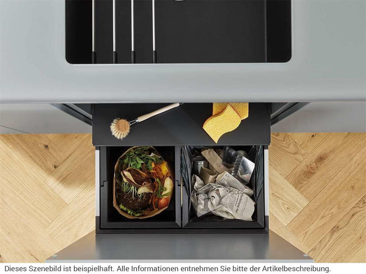 BLANCO SELECT II Compact 60/2 | Kunststoff, Aluminium | 60er Unterschrank | Auszugssystem zur Fronta