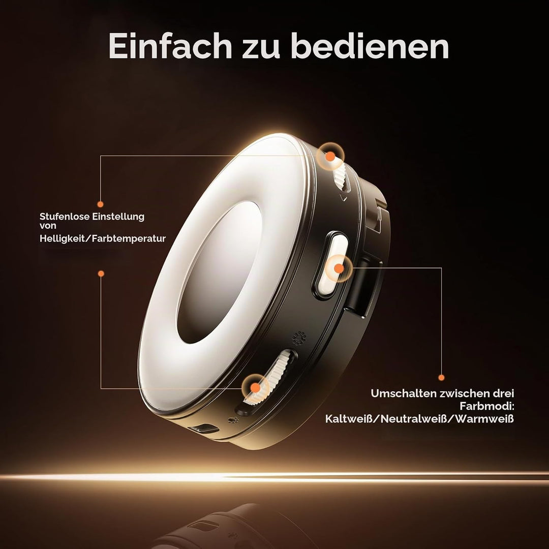 ULANZI ML05 Magnetische Selfie Licht für iPhone, Dual Magnet LED Ringlicht mit Spiegel, 9000K CRI≥97