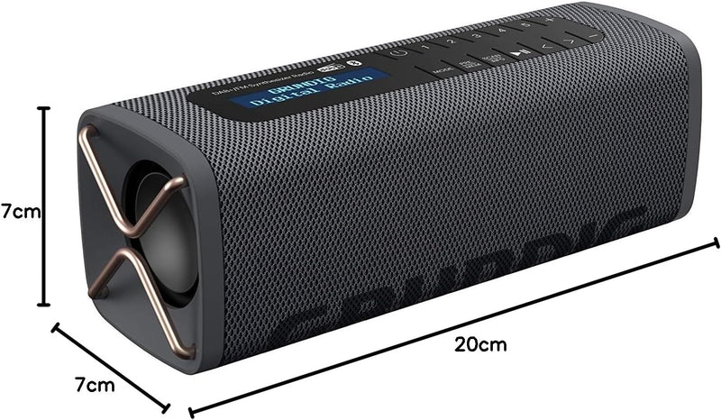 Grundig GBT Band Black - Bluetooth Lautsprecher mit DAB+ und UKW Radio, 30 Meter Reichweite, mehr al