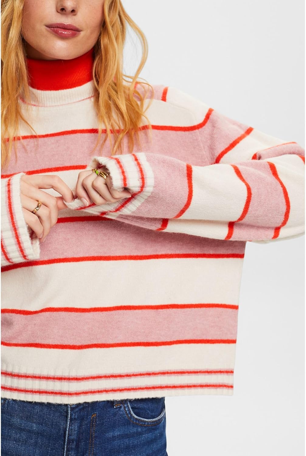 ESPRIT Gestreifter Pullover aus Wollmix