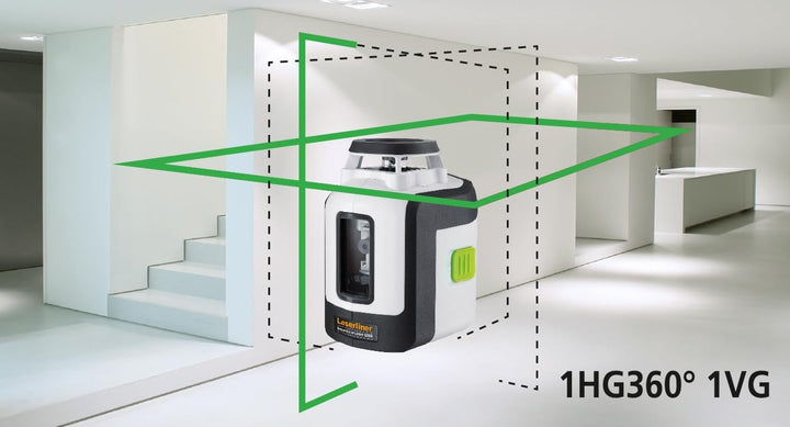 Laserliner Linienlaser 360°, SmartLine-Laser G360 mit 150 cm Stativ, grüner Kreuzlinien-Laser für In