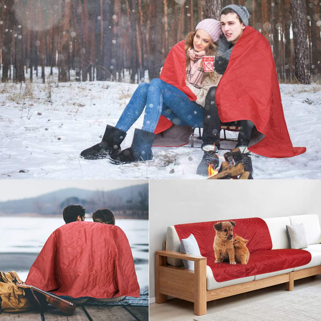 Warme wasserdichte Decke Fleecedecke Campingdecke Picknickdecke Aussendecke mit Tragetasche für Stad