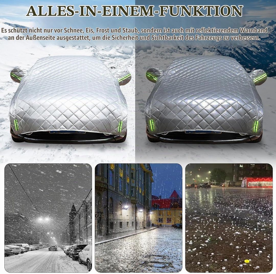 Autoabdeckung, 520x230cm Halbgaragenabdeckung Hagelschutz Auto Hageldecke für Autos Frontscheibenabd