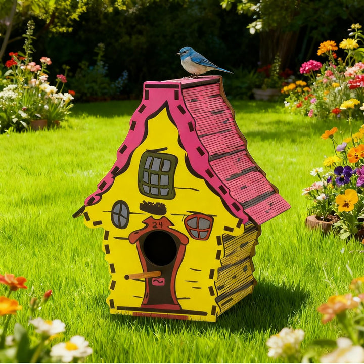 Vogelfutterhaus Vogelhaus zum Aufhängen,aus Holz,Wetterfest,Mit Kette Zum Aufhängen,ideales Zuhause