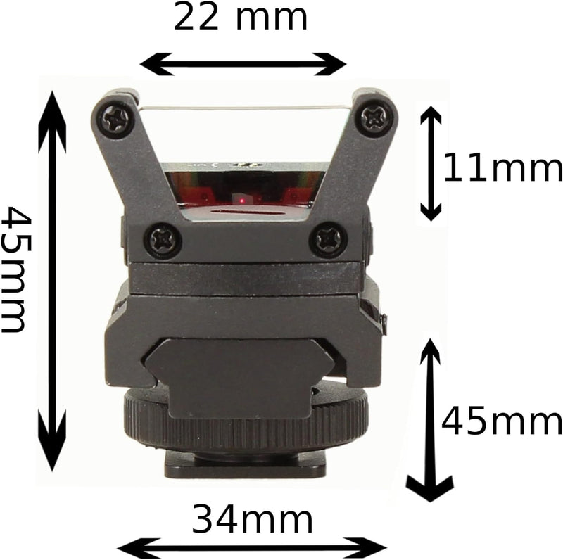 Minadax Red Dot Punkt Visier für kleine Kameras + Hotshoe Adapter | für schnelle Ziele | Sportfotogr