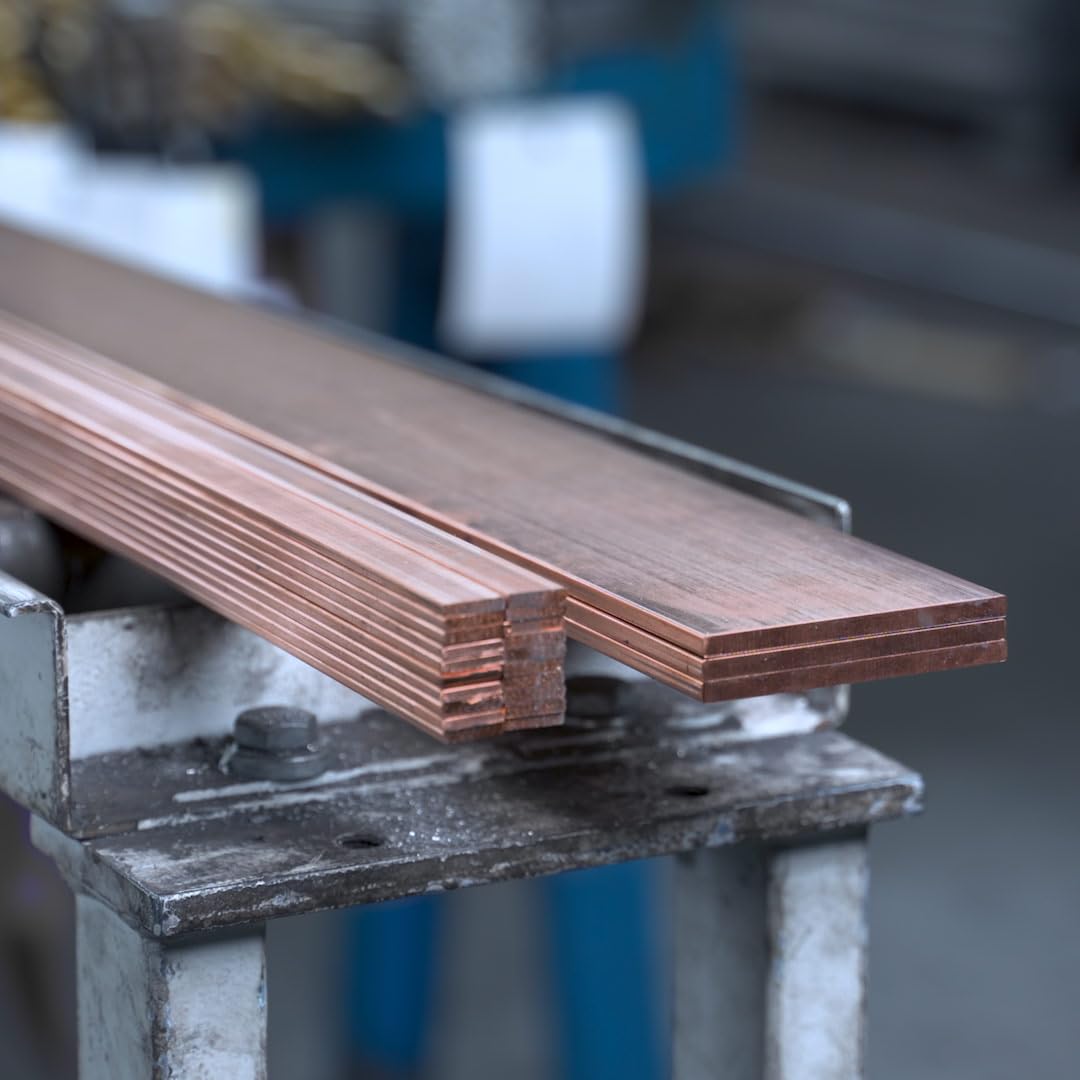 thyssenkrupp Kupferstange 60 x 5 mm in 1500 mm Länge | Flachprofil Kupfer Flachstange Flachmaterial