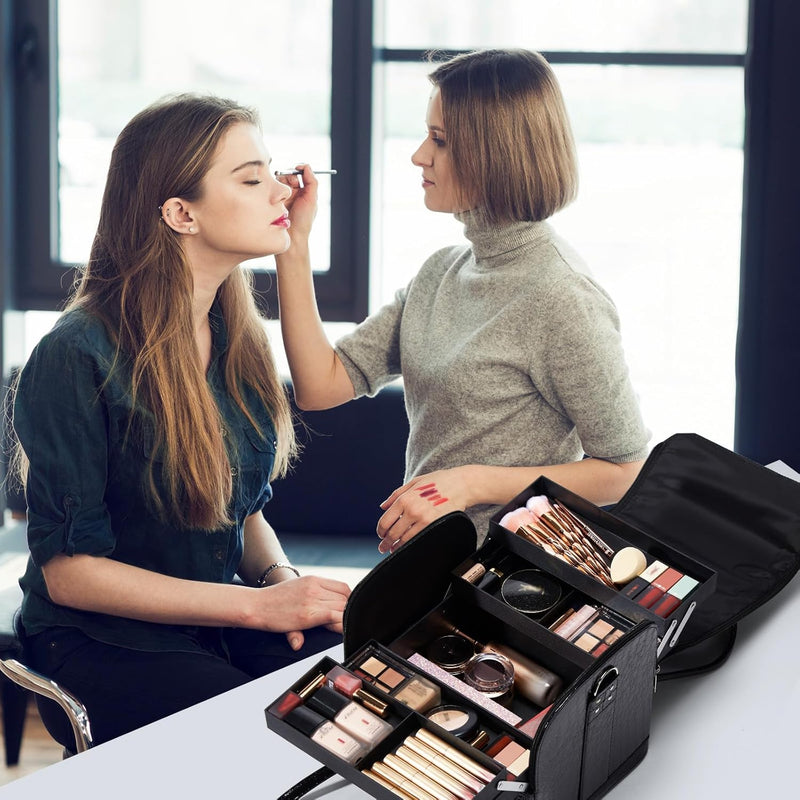 Kosmetikkoffer Schminkkoffer Grosse Make-Up Tasche Kosmetik Multikoffer, Faltbare Und Abnehmbare Kun