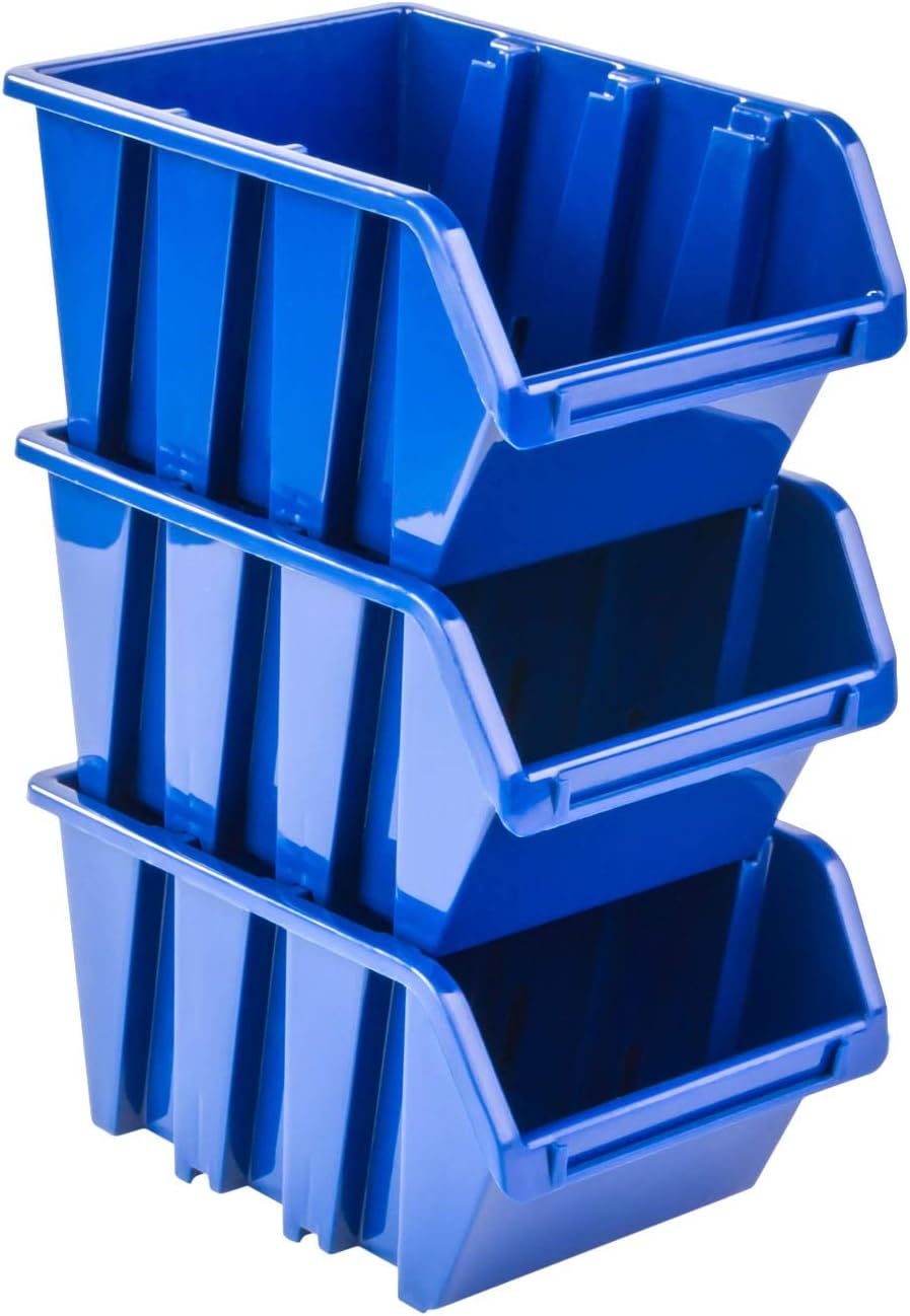 PAFEN Set 20 x Stapelboxen NP4 blau Lagerboxen Sortierboxen