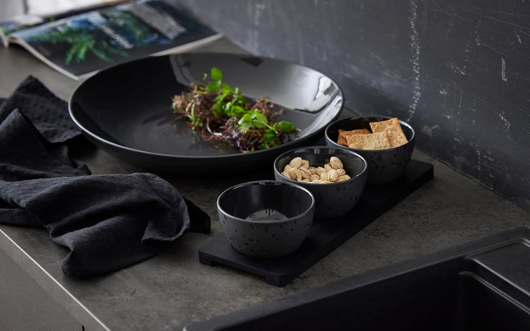 BITZ Kabarett Set 39 x 13 cm Dia. 12 x 6 cm 4 Teilen Galaxy Black 4 dl - dia. 12 cm Galaxy Black, 4