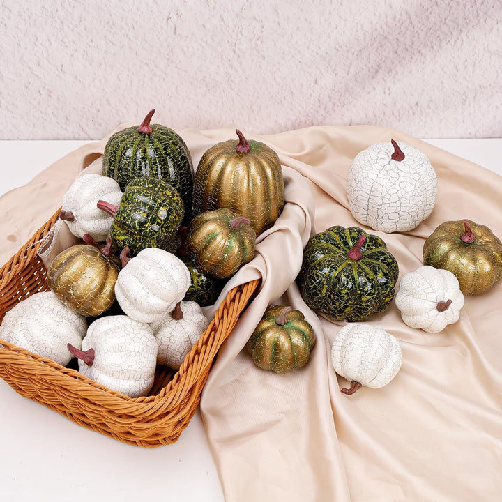 Funzhan 9 Stück Herbst Ernte Verschiedene Kürbis Dekor Künstlich Schaum Gefälschte Kürbisse Zuhause