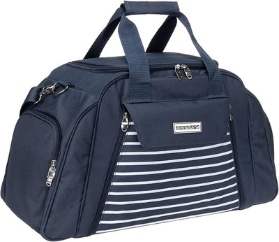 anndora Picknicktasche mit Kühlfach Navy blau weiss gestreift 29 Teile 4 Personen 3655: Navy Blau We