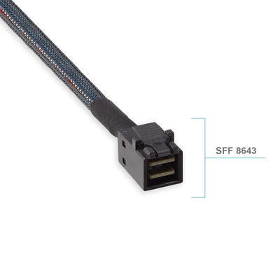 12G Internal Mini SAS SFF-8643 to U.2 SFF-8639 NVMe SSD Cable with 15 pin Male SATA Power Connector,