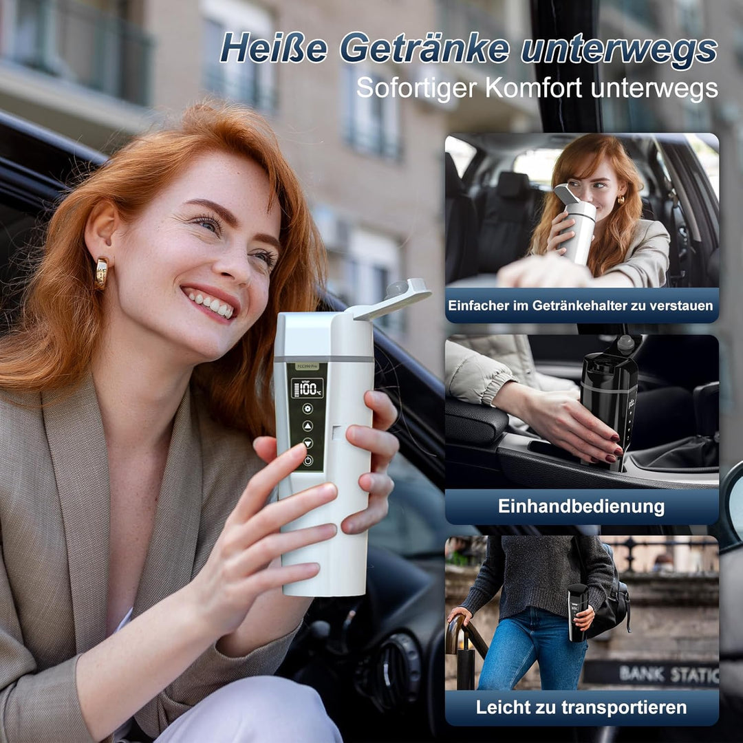 Reise-Wasserkocher 24/12 V, tragbarer elektrischer mit einstellbarer Temperatur für Wasser, Tee, Kaf