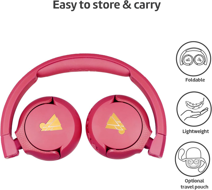 POGS Drahtloser Bluetooth Kinderkopfhörer | The Gecko 2 | Faltbarer robuster Kinderkopfhörer ab 3 Ja