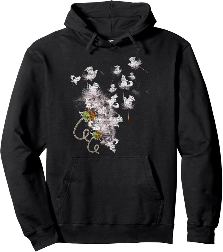 Wald Tiermotiv Geschenk Eichhörnchen Pusteblume Pullover Hoodie