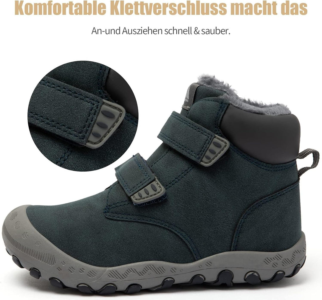 Mishansha Kinder Winterschuhe Gefüttert Winterstiefel für Jungen Mädchen Gr.24-38 29 EU Blau, 29 EU