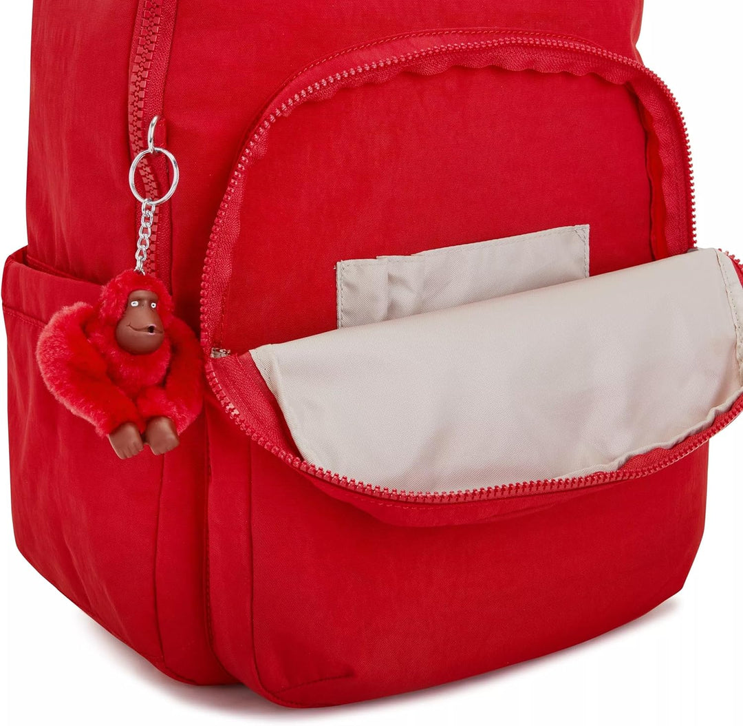 Kipling SEOUL Grosser Rucksack 12.75" L x 17.25" H x 9" D Cherry Tonal2, 12.75" L x 17.25" H x 9" D