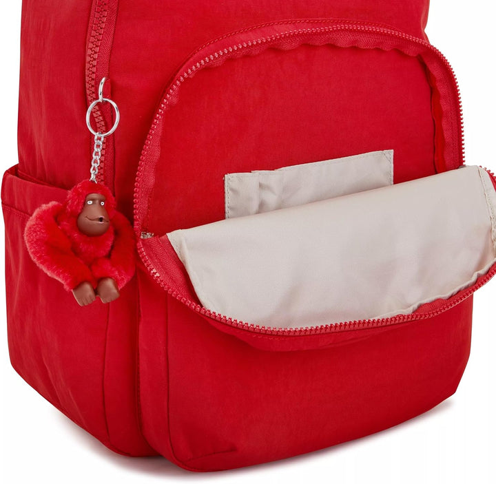 Kipling SEOUL Grosser Rucksack 12.75" L x 17.25" H x 9" D Cherry Tonal2, 12.75" L x 17.25" H x 9" D