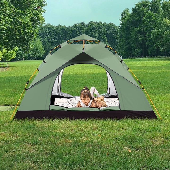Leogreen Camping Zelt Automatik Kuppelzelt 3-4 Personen, Wasserdicht UV-Schutz Pop Up Zelt mit Trage