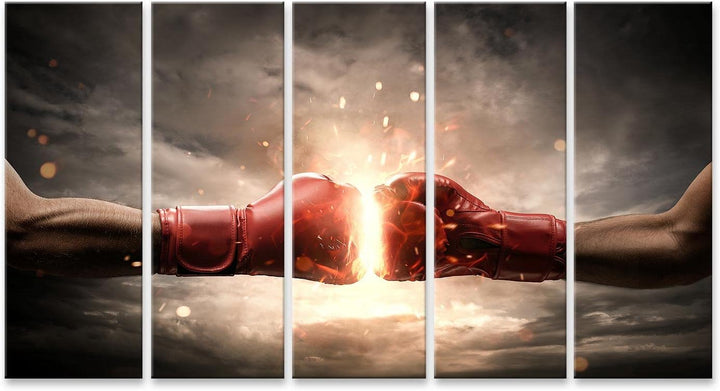 islandburner Bild auf Leinwand Boxen Kampf Motivation Energie Bilder Wandbilder Poster Leinwand 170x