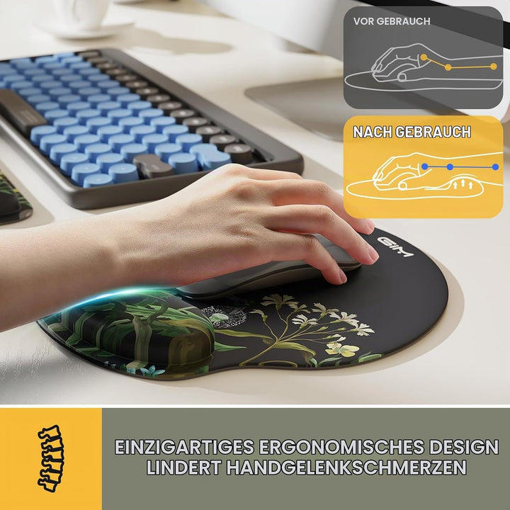 GIM Mauspad Gelkissen Mousepad mit Handauflage GIM Ergonomisches Mauspad Tastatur Handgelenkauflage