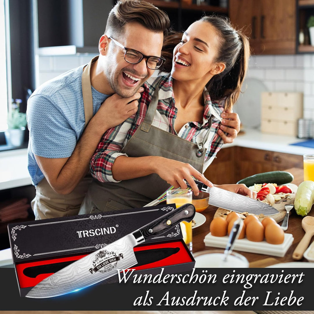 TRSCIND Küchenmesser, Partner Weihnachten Geschenke, Geschenk für Freund, Jahrestag Geschenk für Ihn