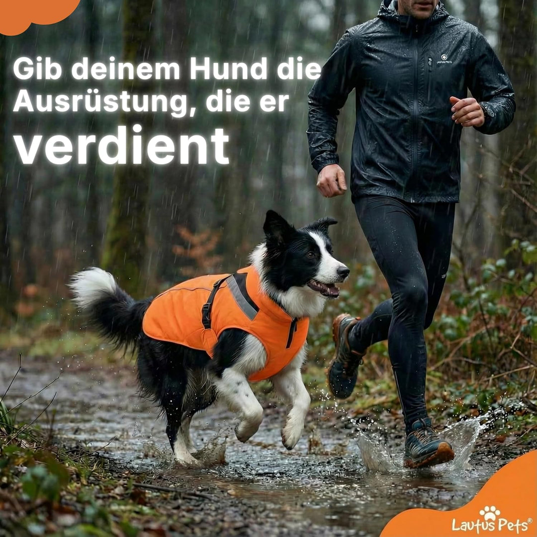 Wasserdichter Hunderegenmantel, reflektierenden Sicherheitsstreifen & Leinenöffnung – Leichte, Jacke