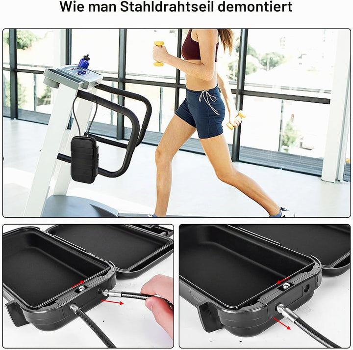 Tragbarer Tresor, Wasserdicht Sicherheitsbox Outdoor mit 4 Stellig Kombination Zahlencode &amp; Abnehmba