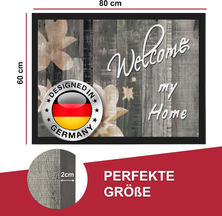 Hochwertige Fussmatte 60x80 cm (Large) – Schmutzfangmatte für Innen & Aussen, rutschfest mit hoher S