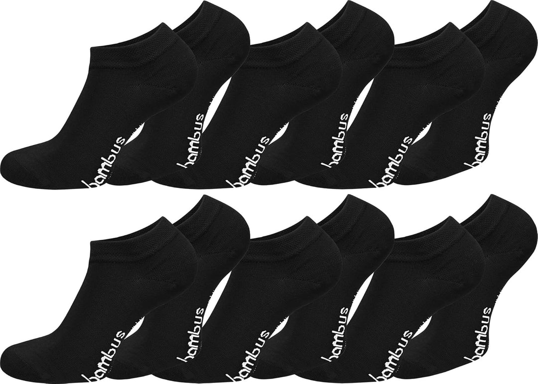 normani 15 Paar Bambus Sneaker Socken ATMUNGSAKTIV ohne Gummidruck 39-42 Schwarz, 39-42 Schwarz