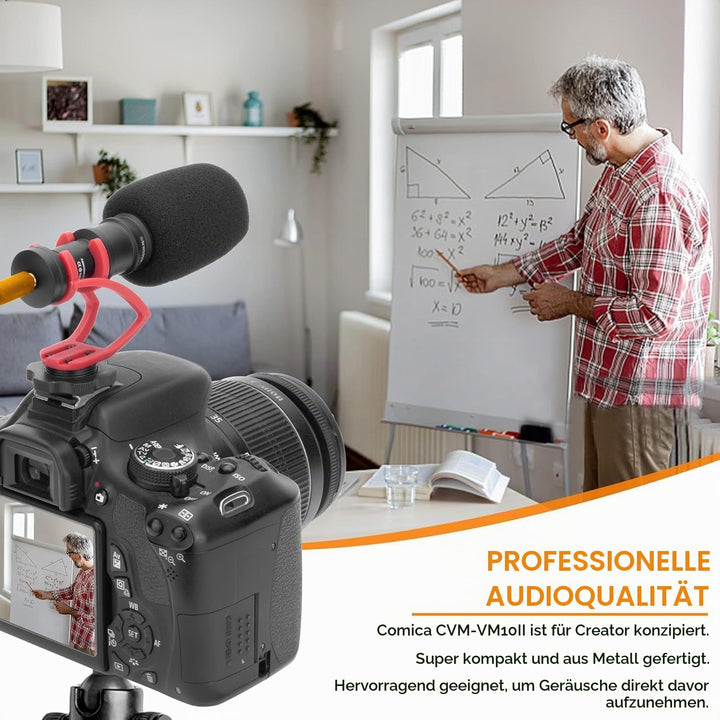 comica Kamera Mikrofon, CVM-VM10II Richtmikrofon Cardioid Shotgun Video Camcorder Mikrofon für Canon