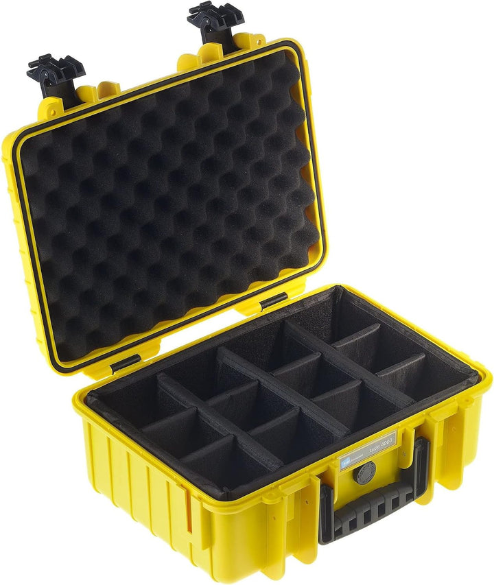 B&amp;W Transportkoffer Outdoor - Typ 4000 - Gelb mit variabler Facheinteilung - Wasserdicht nach IP67 Z